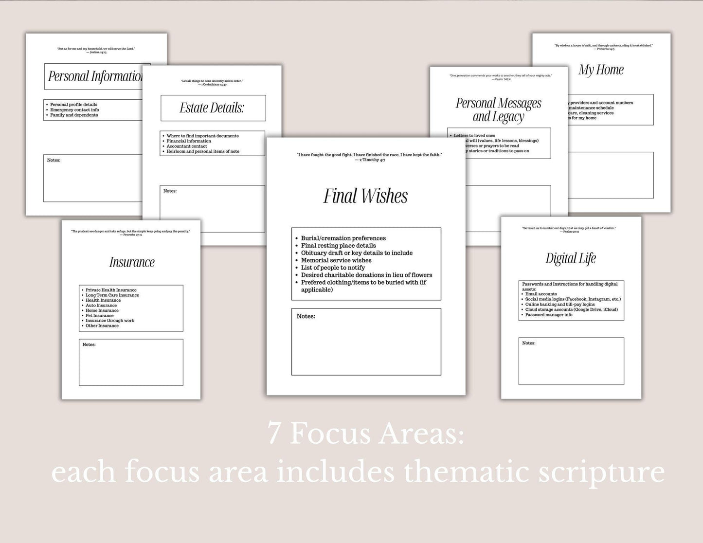 Legacy & Estate Planner | Christian End of Life Binder | Printable Final Wishes Organizer