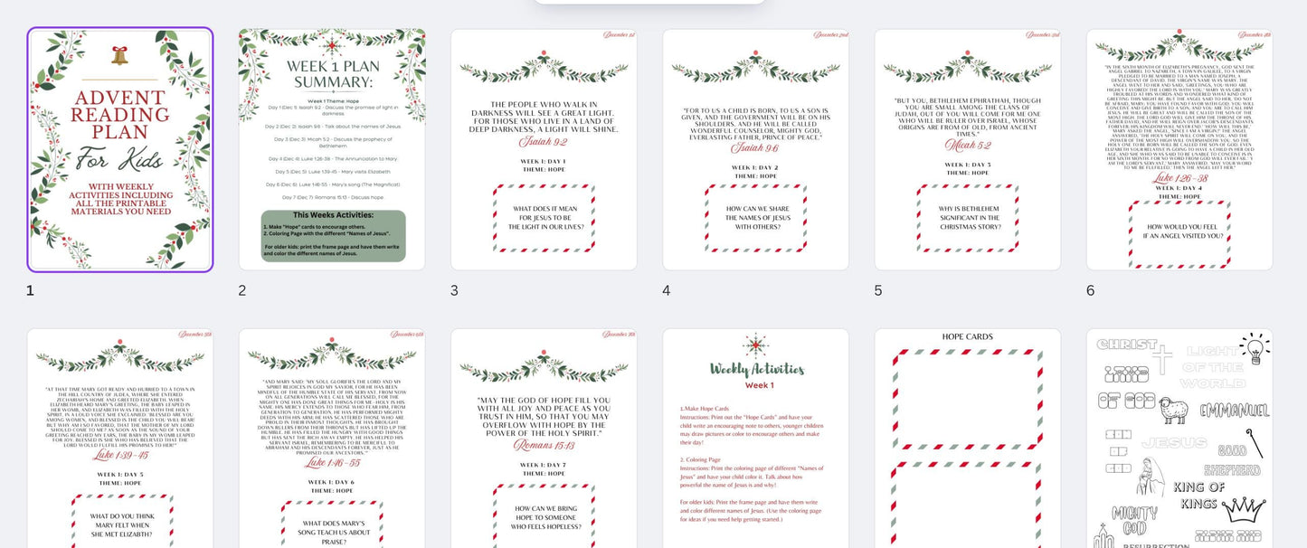 Advent Plan & Activity Guide For Kids - Digital Download