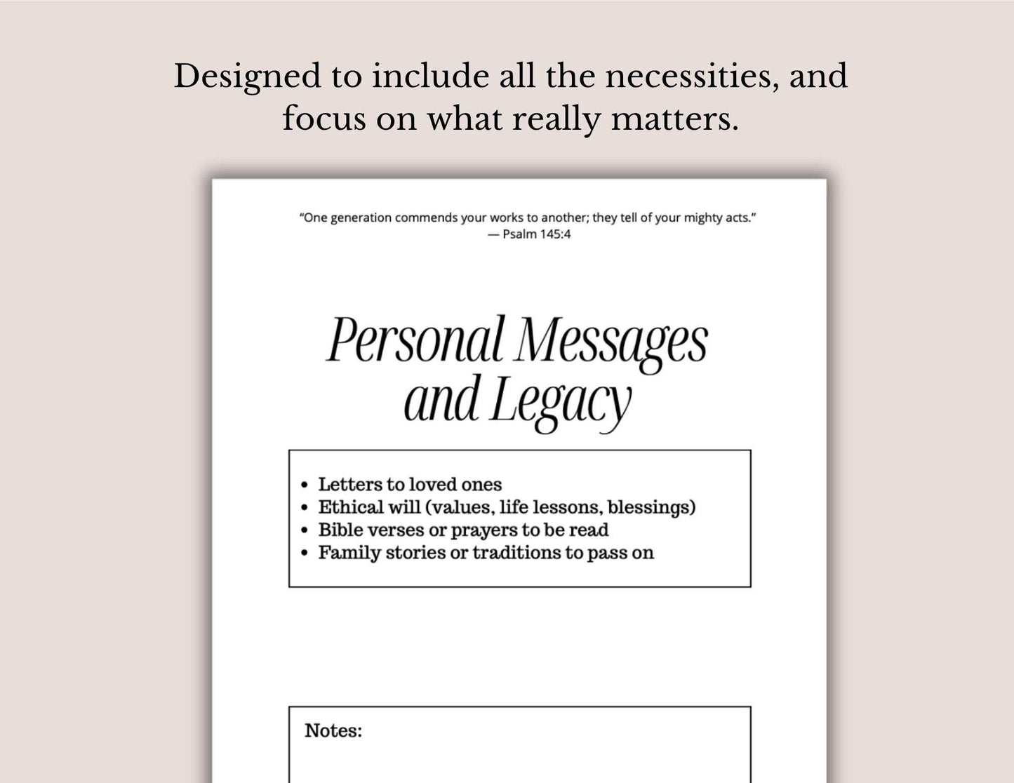 Legacy & Estate Planner | Christian End of Life Binder | Printable Final Wishes Organizer