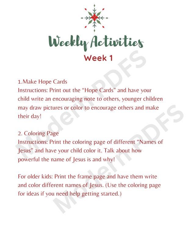 Advent Plan & Activity Guide For Kids - Digital Download