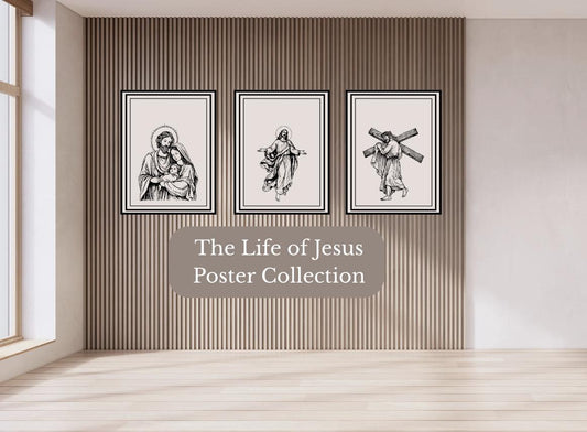 The Life of Jesus Poster Collection - Gallery Wall Art- Digital Download