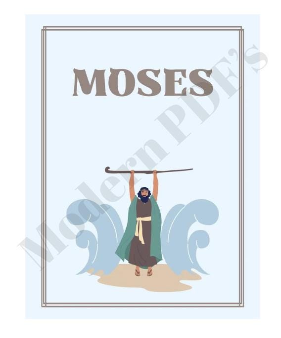 Bible Hero's Poster Collection -Digital Download, Moses, Noah, David, Daniel