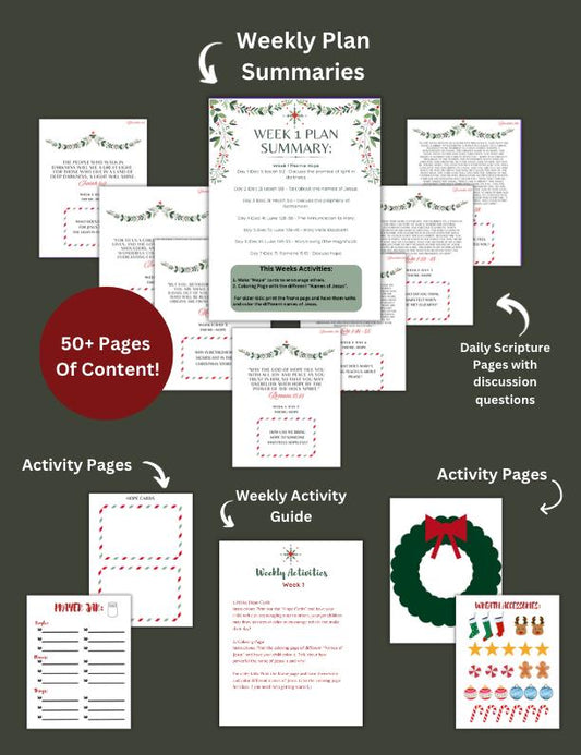 Kids Advent Reading Plan + Weekly Activity Guide + Printable Materials