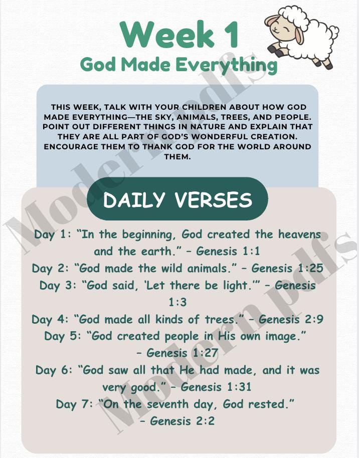 Kids Verse A Day Reading Plan - Digital Download