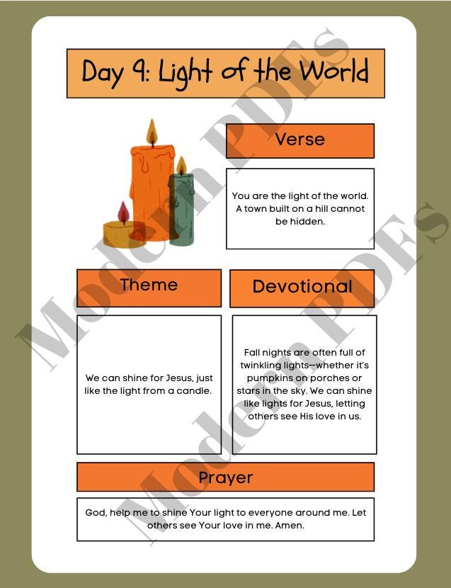 Kids Fall Thankfulness Bible Study + Activity Guide (14 days + 7 Activities!)