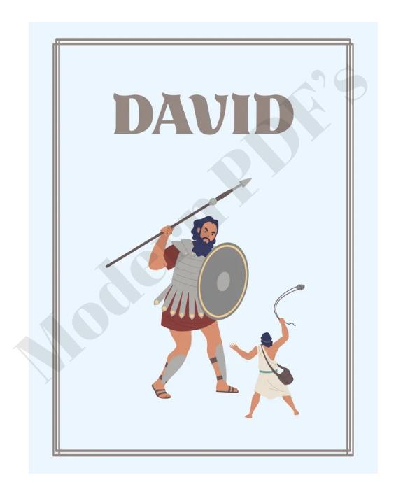 Bible Hero's Poster Collection -Digital Download, Moses, Noah, David, Daniel