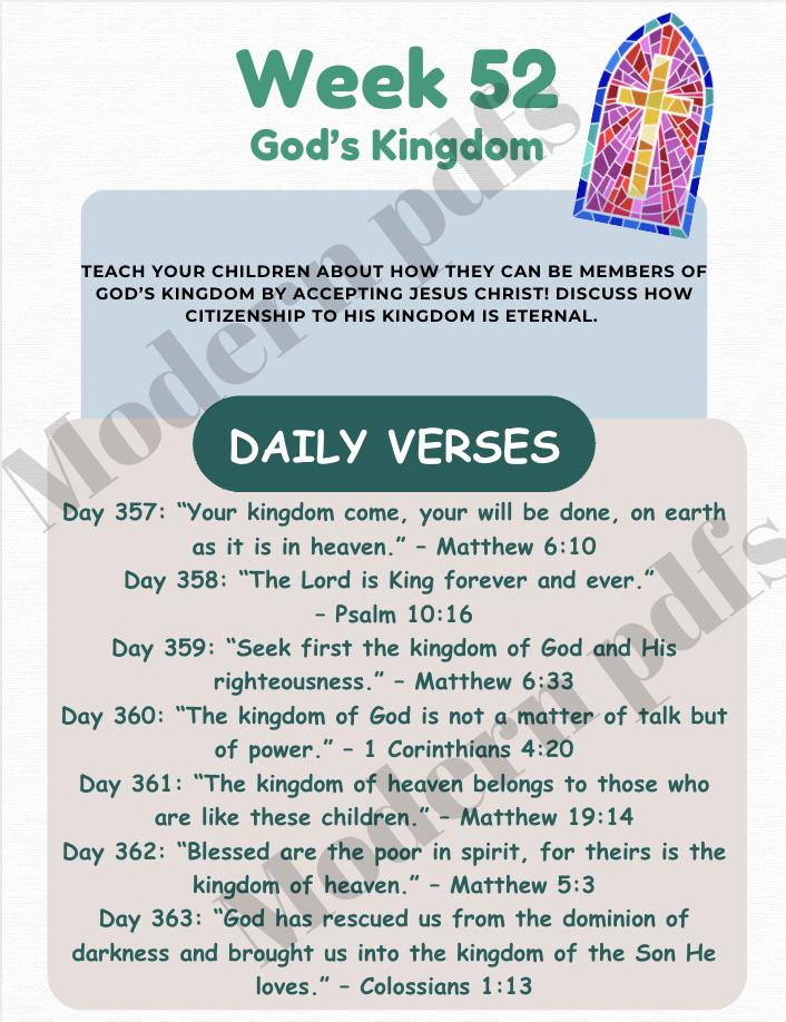 Kids Verse A Day Reading Plan - Digital Download