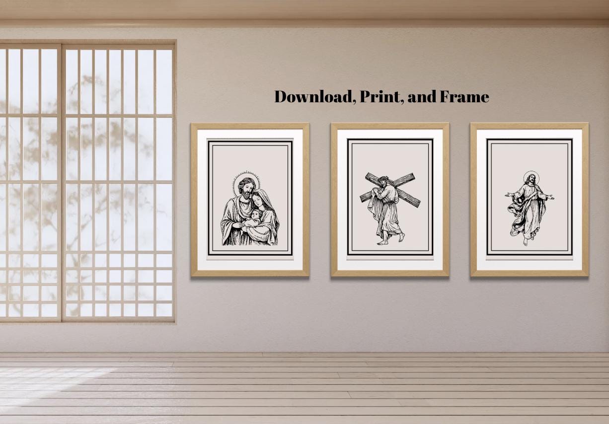 The Life of Jesus Poster Collection - Gallery Wall Art- Digital Download