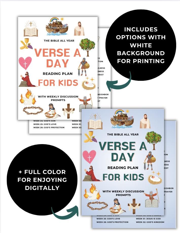 Kids Verse A Day Reading Plan - Digital Download